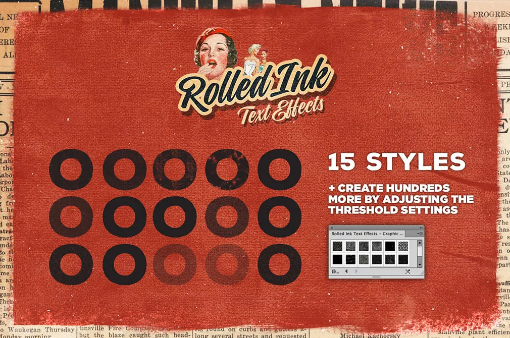 Rolled Ink Vector Text Effects
