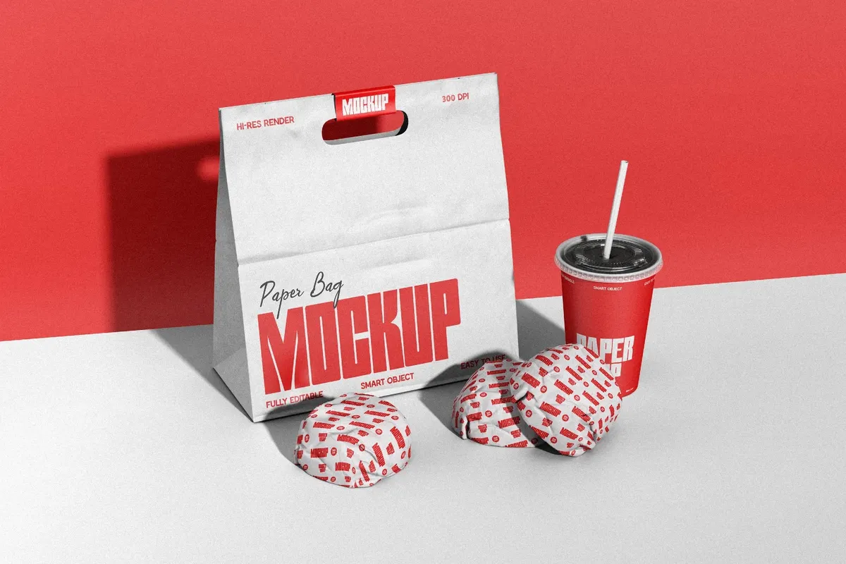 Fast Food Delivery Packaging Mockup