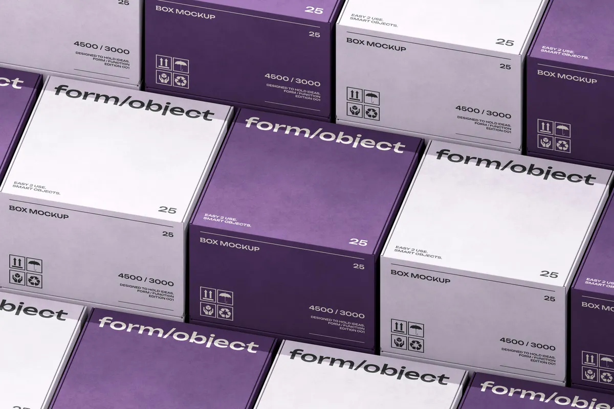 Stacked Boxes Layout Mockup