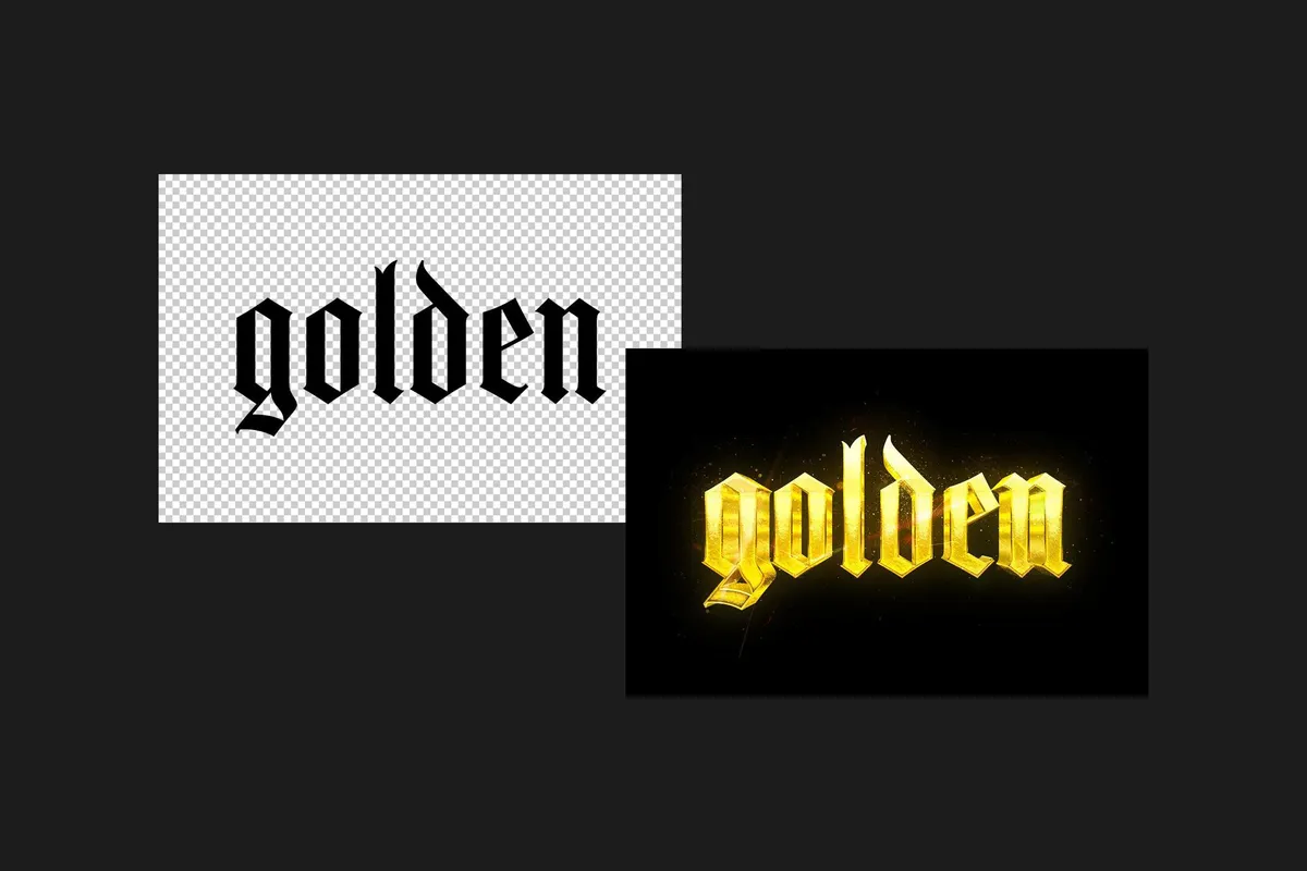 Gold 3D Text & Logo Effect