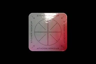 Glossy Square Sticker Mockup