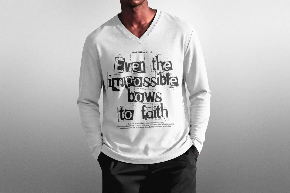 V-Neck Long-Sleeve Mockup