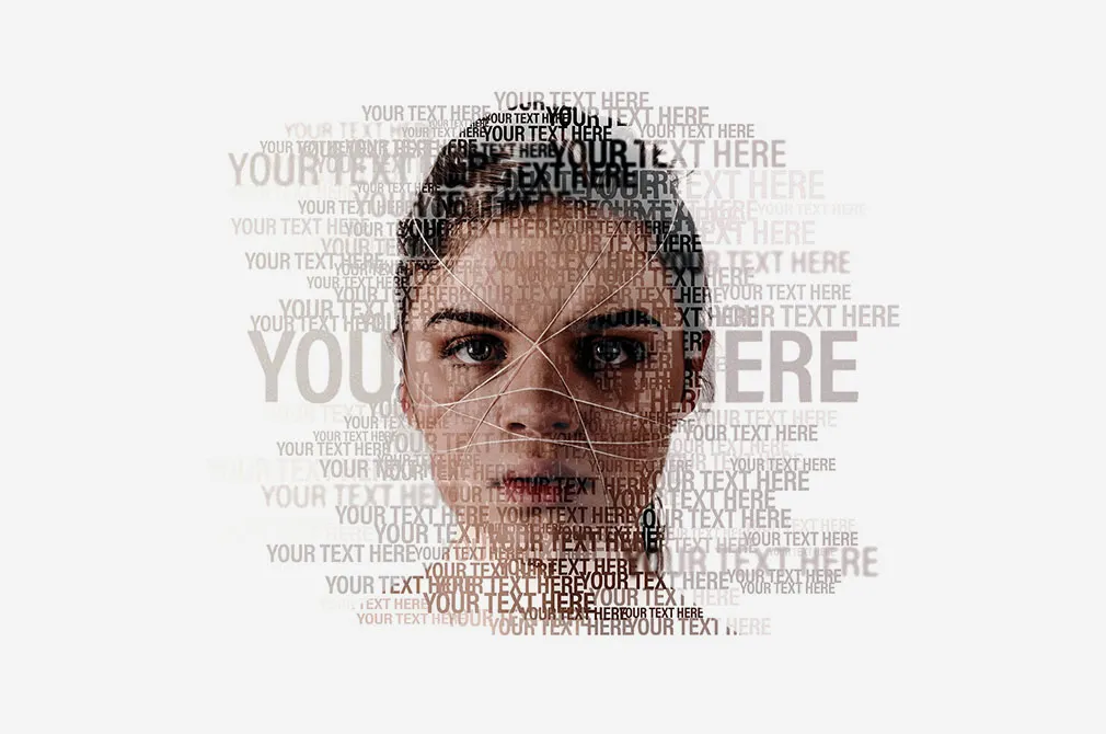 Text Masking Portrait Photo Effect