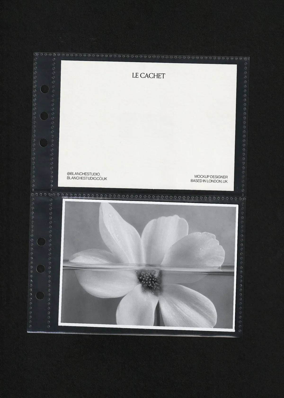 Notecard Mockup in Multi-Pocket Sheet Protector