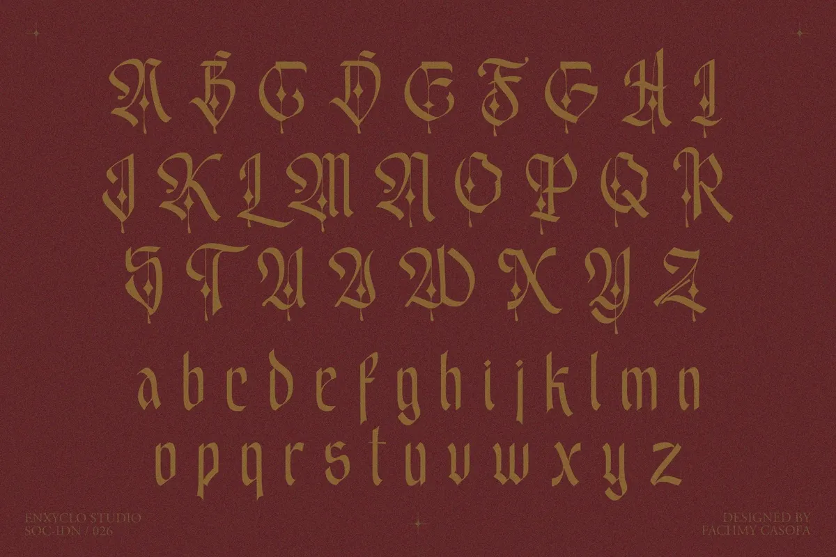 EMXAGE ALDSYB — Modern Medieval Blackletter Font