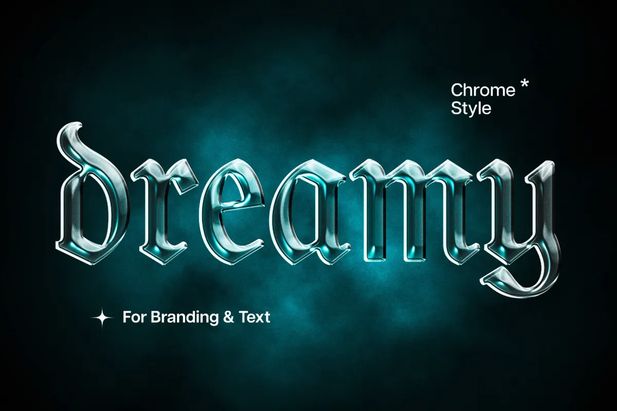Dramatic Glass Chrome Text Effect