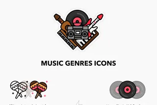 Music Genres Icons Set