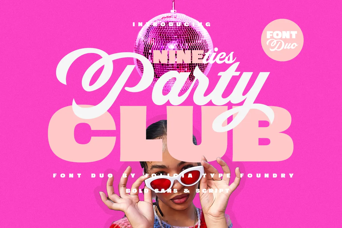 Nineties Party Club - Retro Bold Sans & Script Font Duo