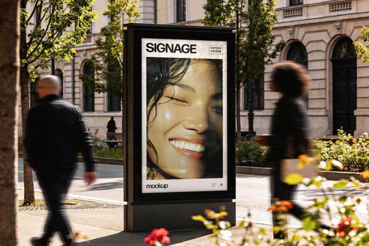Outdoor Vertical Lightbox Mockup