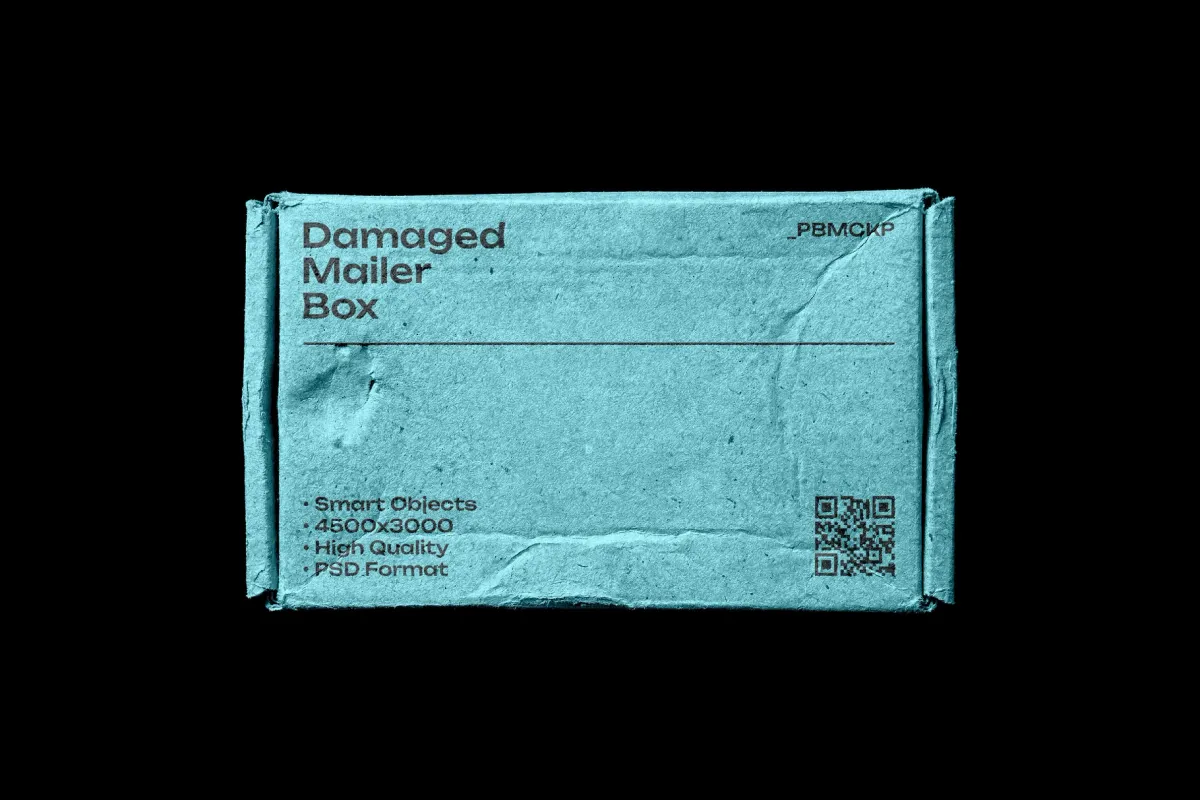 Damaged Mailing Box Mockup