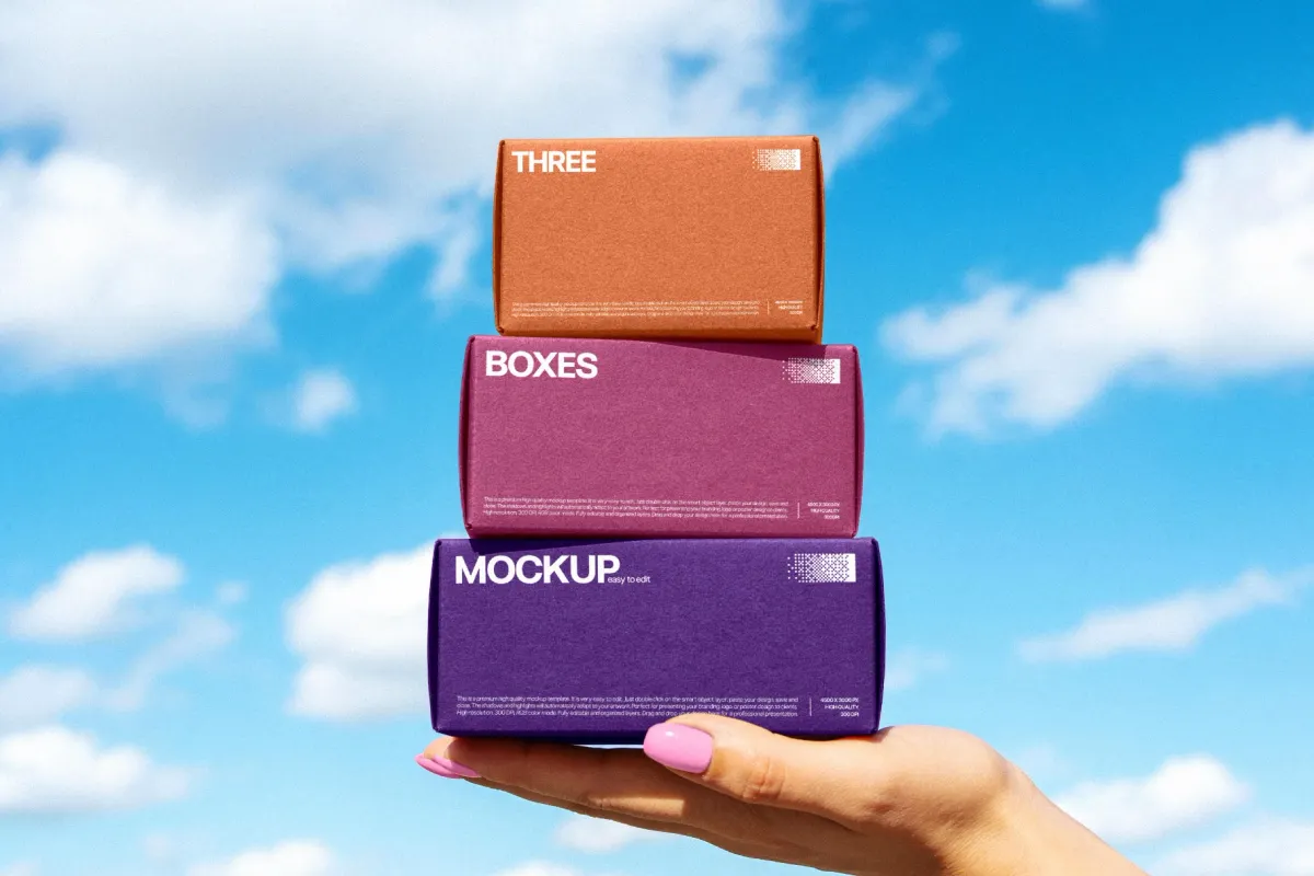 Outdoor Stacked Box Mockup