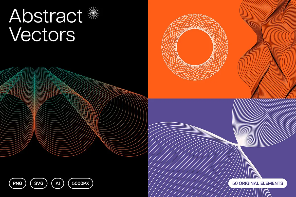 Abstract Twirls Elements Pack