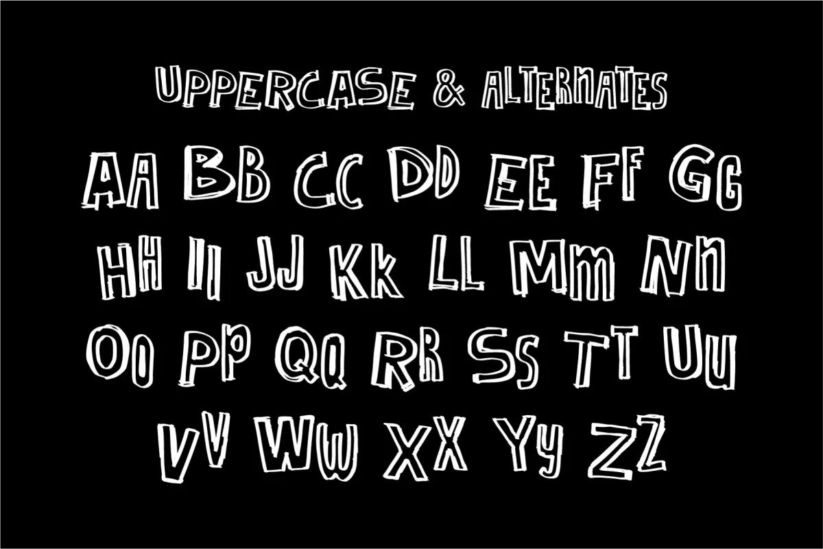 Velmora Scribbler - Hand Drawn Outline Font