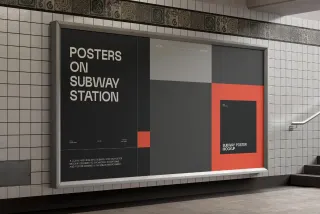 Subway Poster Advertising Mockup
