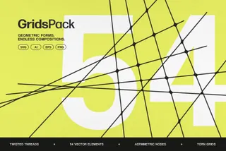 Twisted Grid. Abstract Geometric Vector Elements