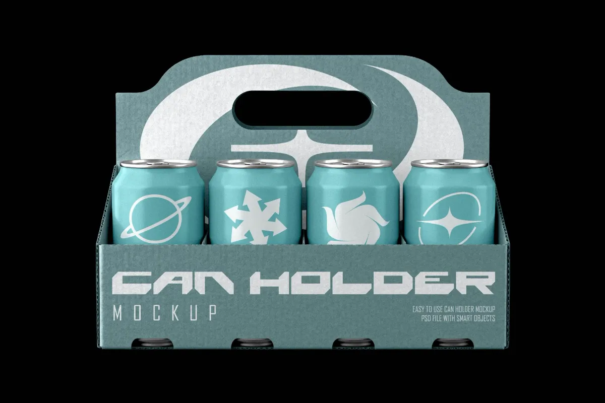 Cardboard Can Holder Mockup