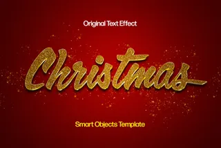 Christmas Gold Glitter Text Effect