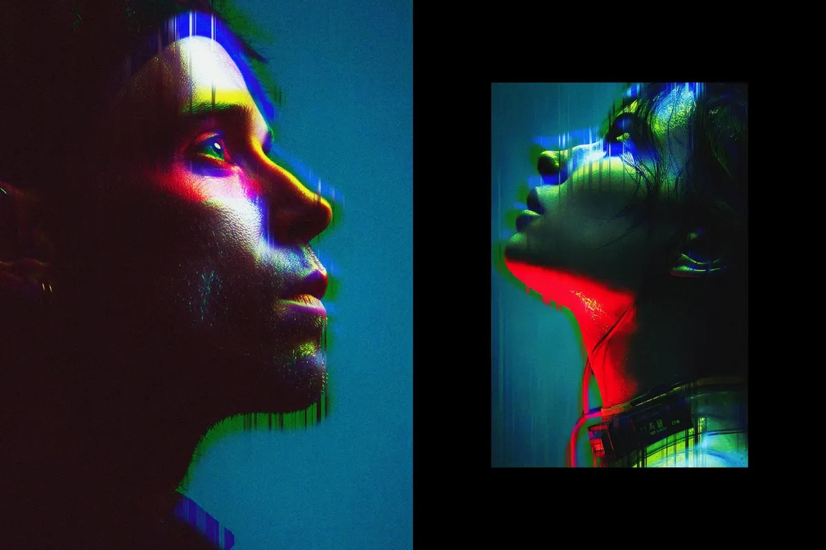 Cyber Glitch Photo Template