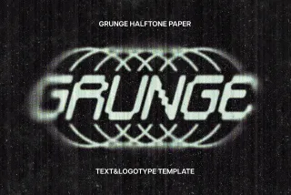 Grunge Halftone Paper Text Effect