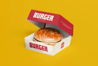 Burger Box Packaging Mockup