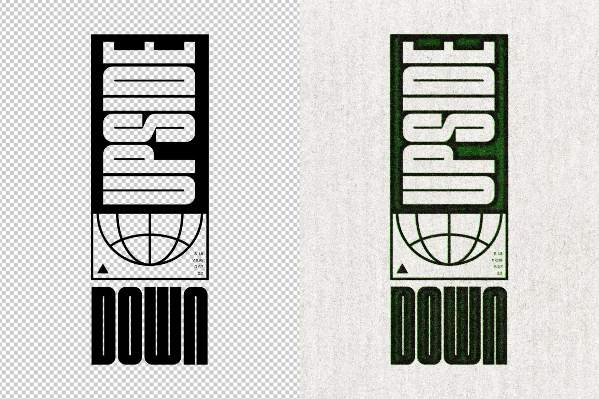 Green Stamp Print Effect