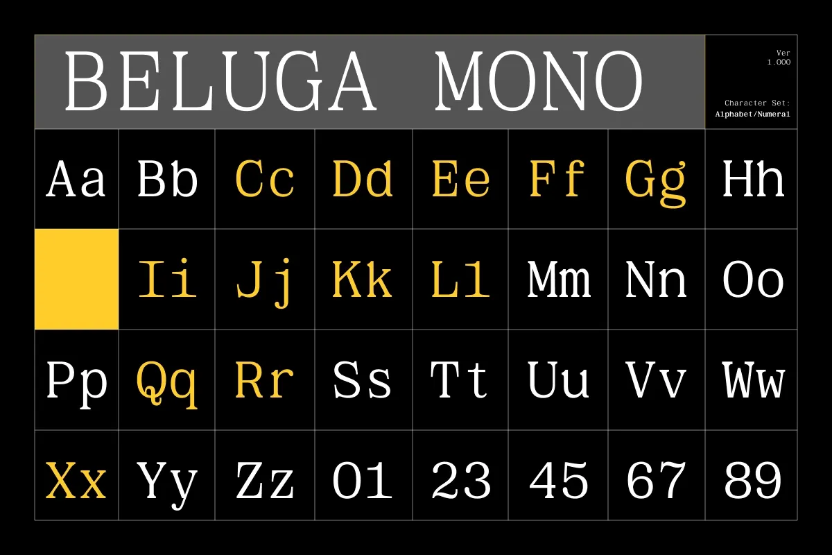 GC Beluga Mono - Elegant Modern Mono Serif Font