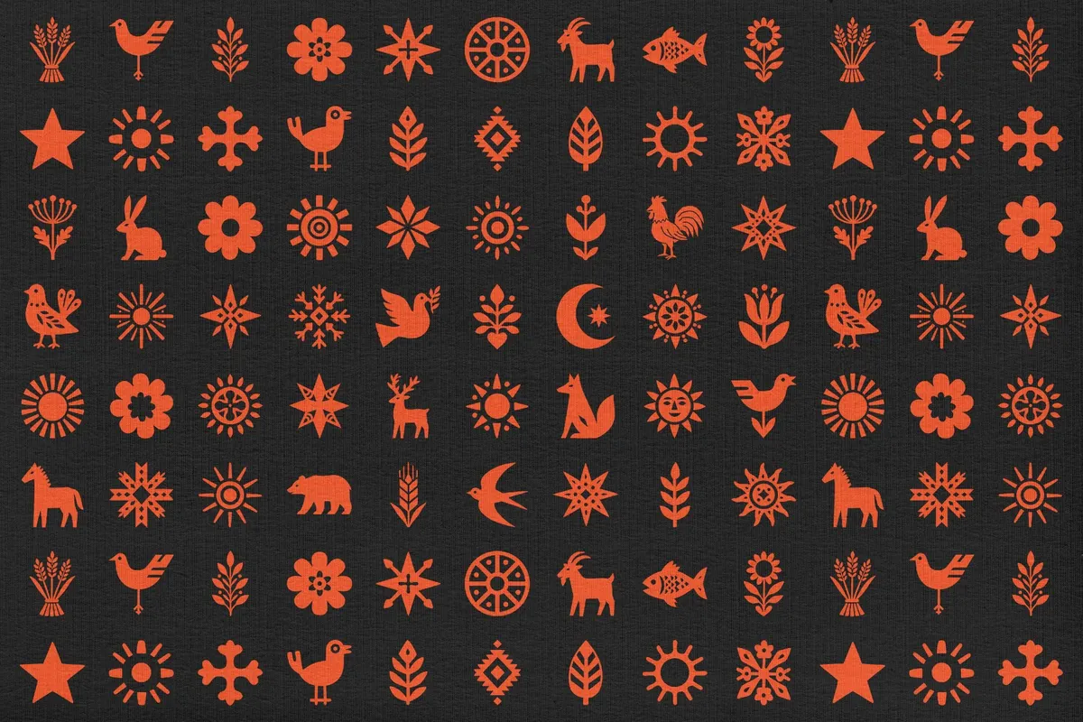 Folklore — 54 Folk Art Vector Elements
