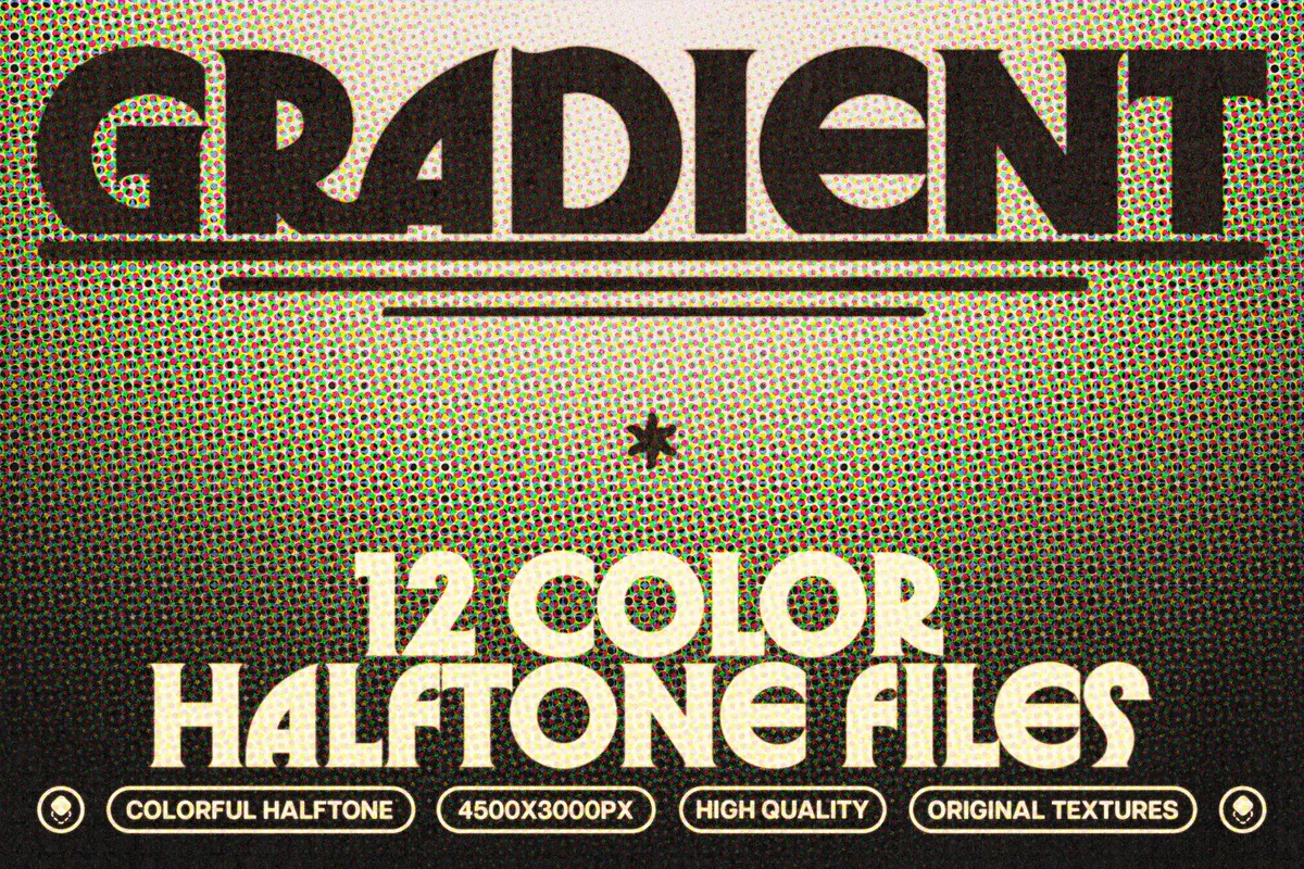 Color Halftone Gradient Textures