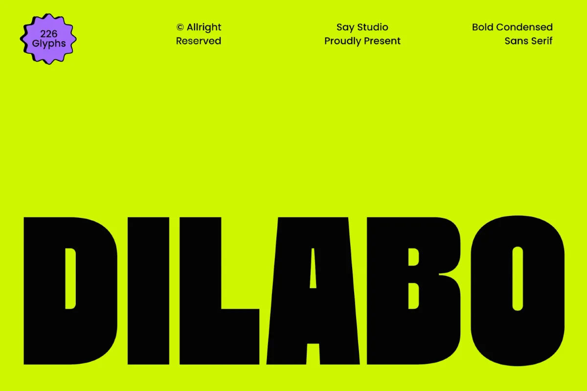 Dilabo - Bold Condensed Sans Font