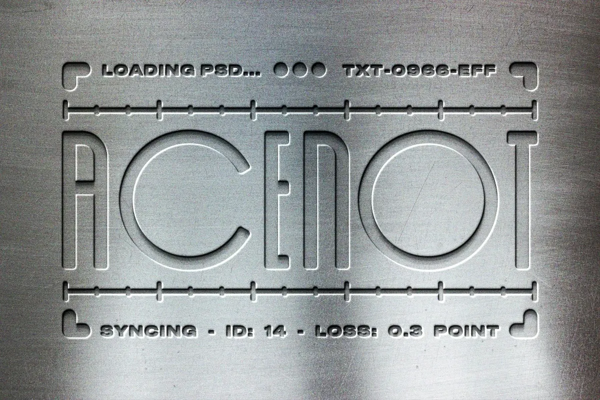 Silver Plate Text Effect