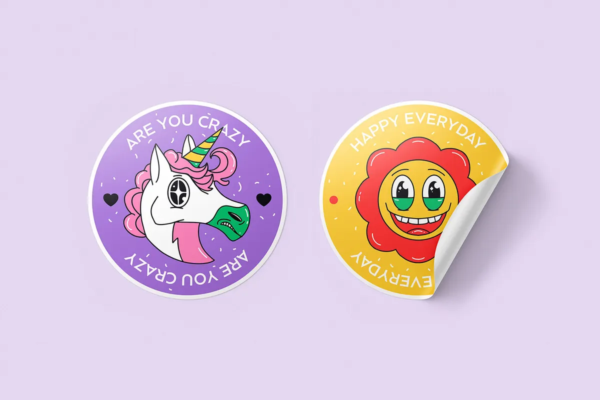 Vinyl Stickers Mockup Bundle