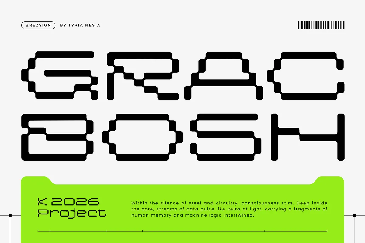 Brezsign - Futuristic Pixel Sans Font