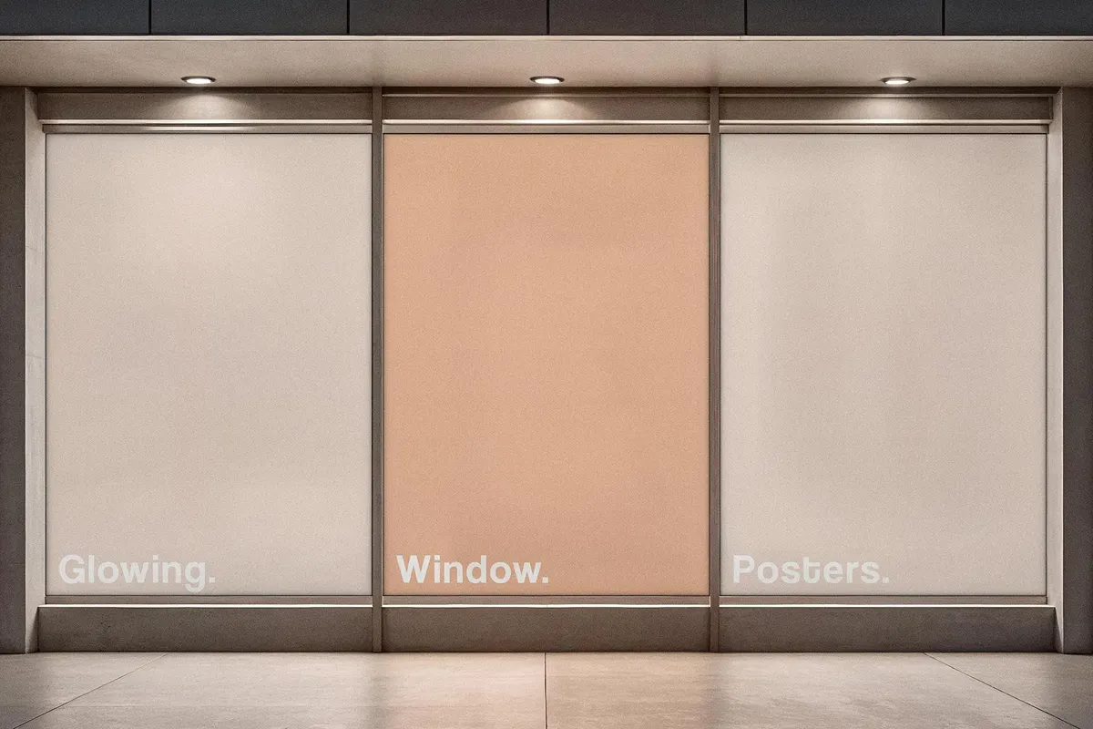 Outdoor Glowing Posters Mockup