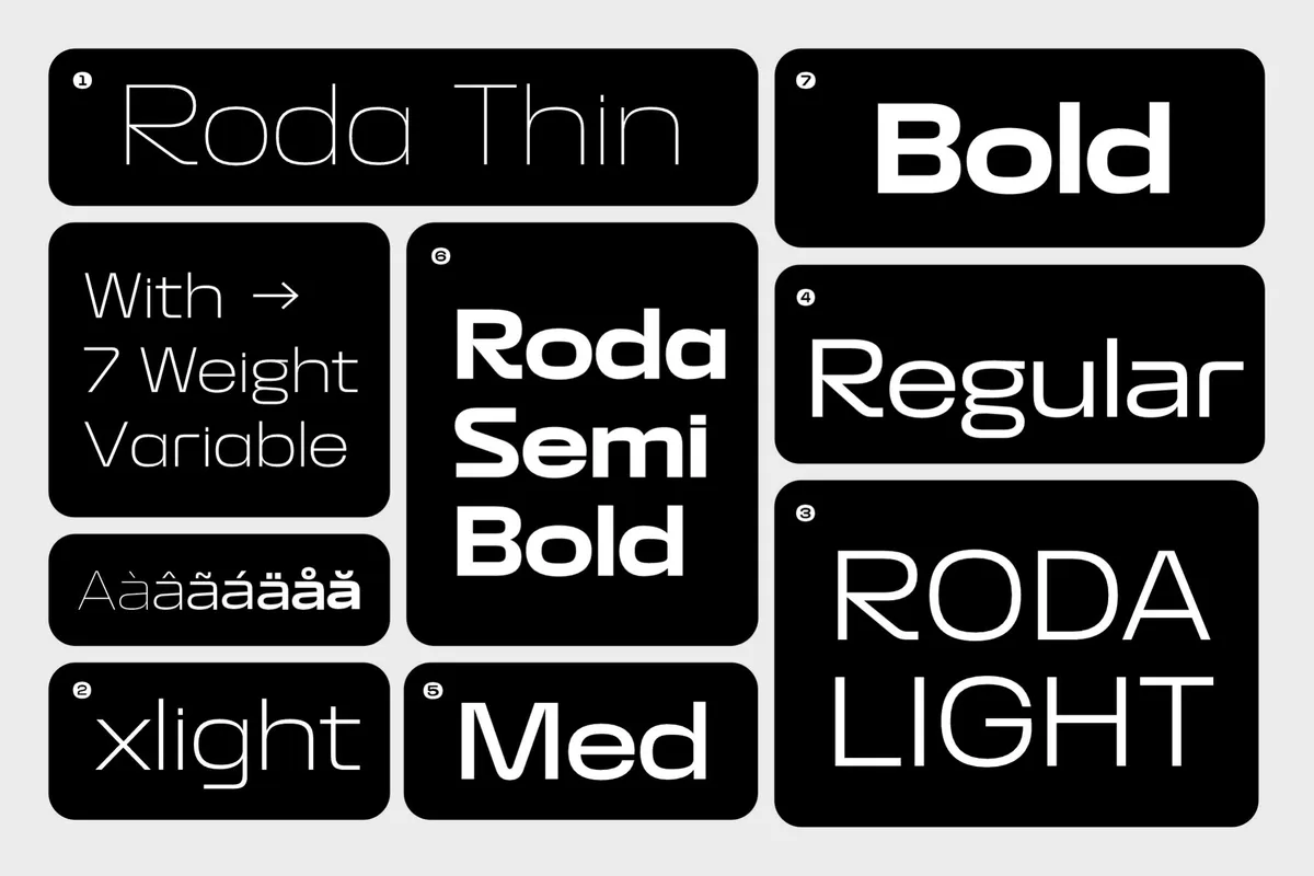 Roda - Wide Rounded Sans Serif Font Family