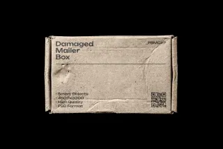 Damaged Mailing Box Mockup