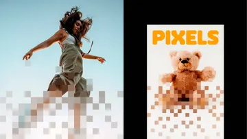 Pixel Dispersion Poster Photo Effect