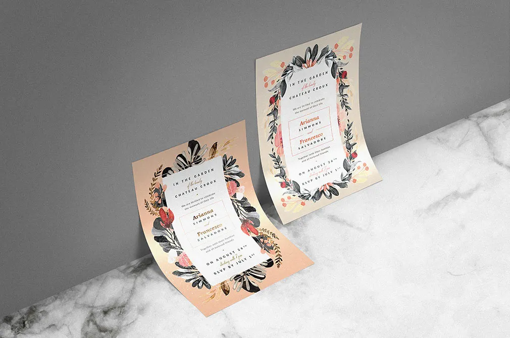 Blush Noir Wedding Invitations
