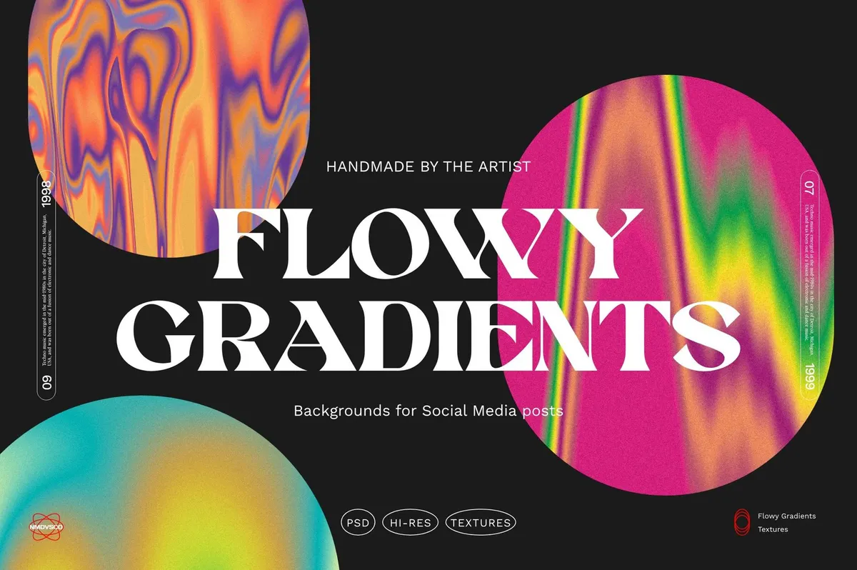Flowy Gradient Texture Backgrounds
