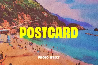 Halftone Postcard Photo Effect