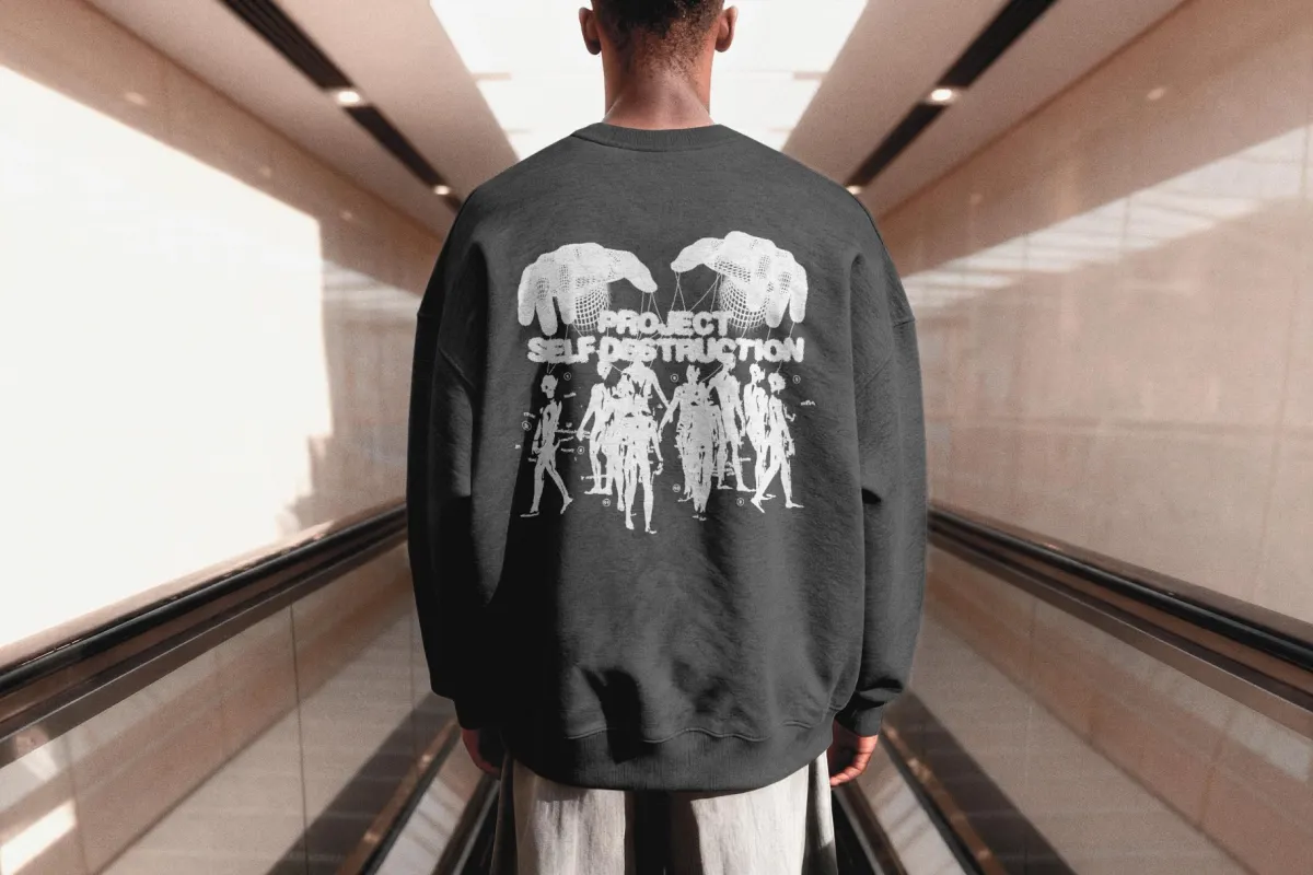 Oversize Sweatshirt Mockup Back View