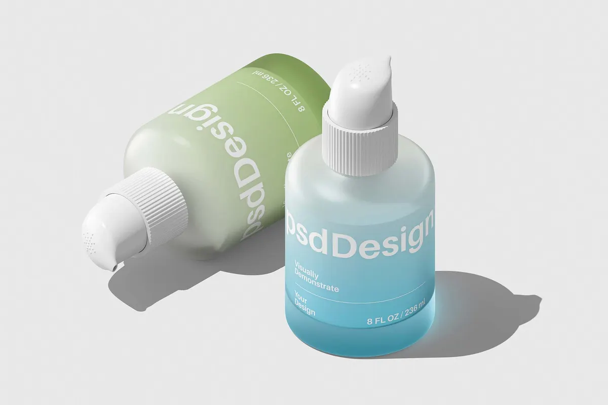 Pump Cosmetic Bottle Mockup Vol.2