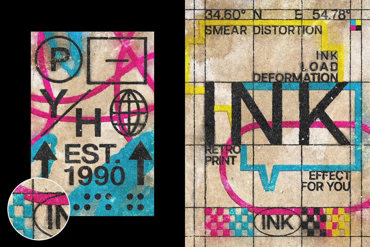 Inked Kraft Stamp Text Effect