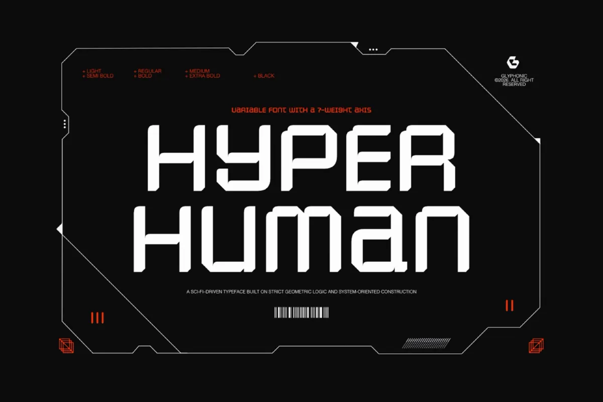 GC Hyper Human – Futuristic Tech Sans Font