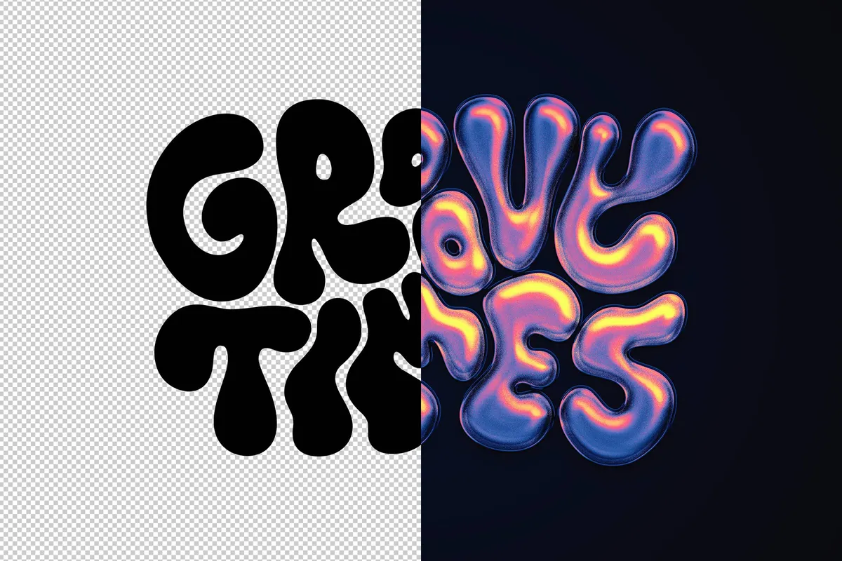 Glitter Chrome Text Effect