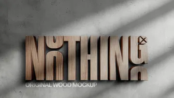 Wooden 3D Outdoor Sign Mockup