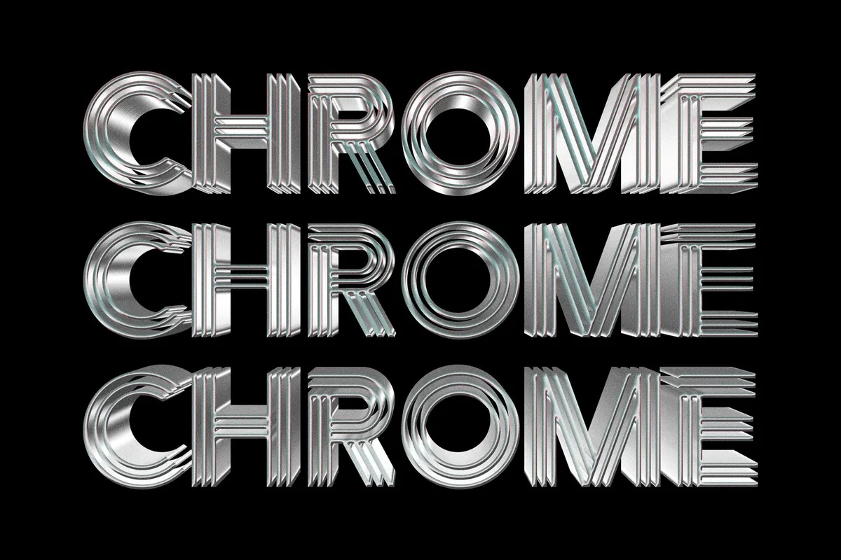 Steel Chrome Text Effect