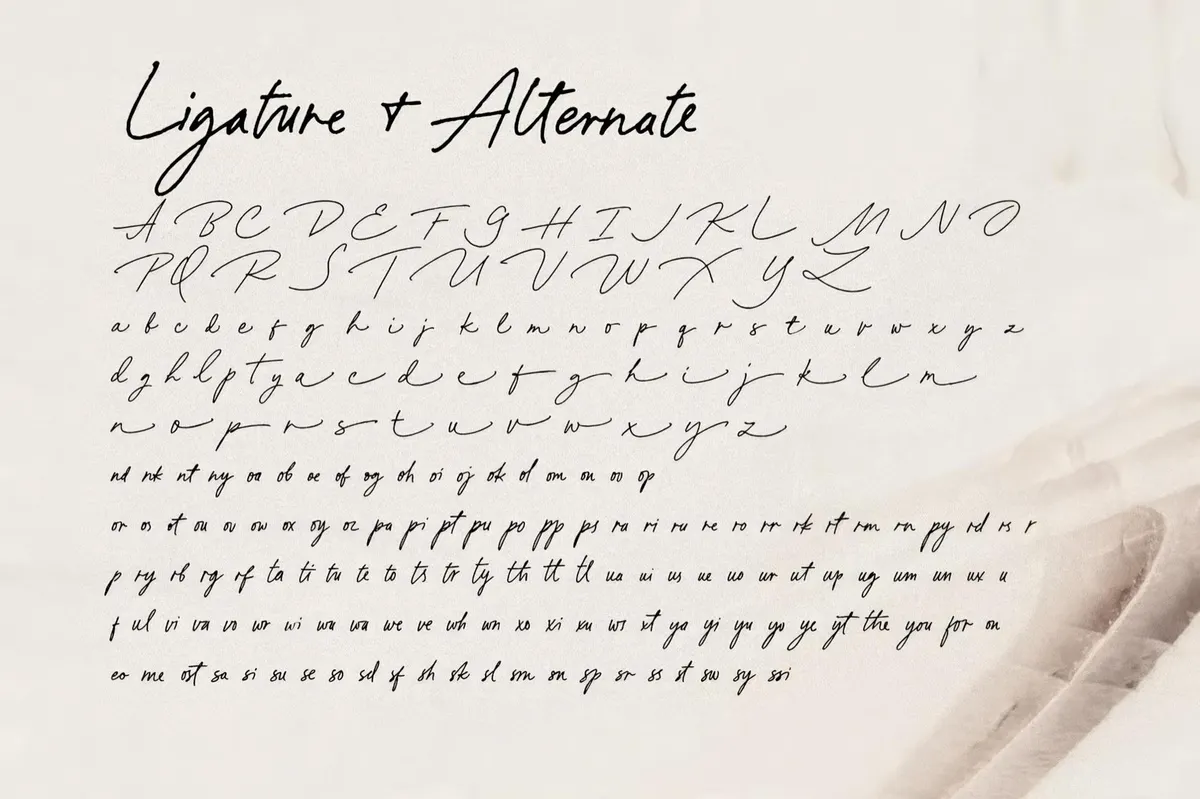 Paradine — Ligature Handwritten Font