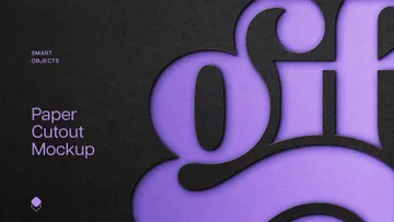 Black Paper Cutout Mockup