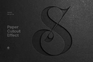 Black Paper Cutout Logo Mockup