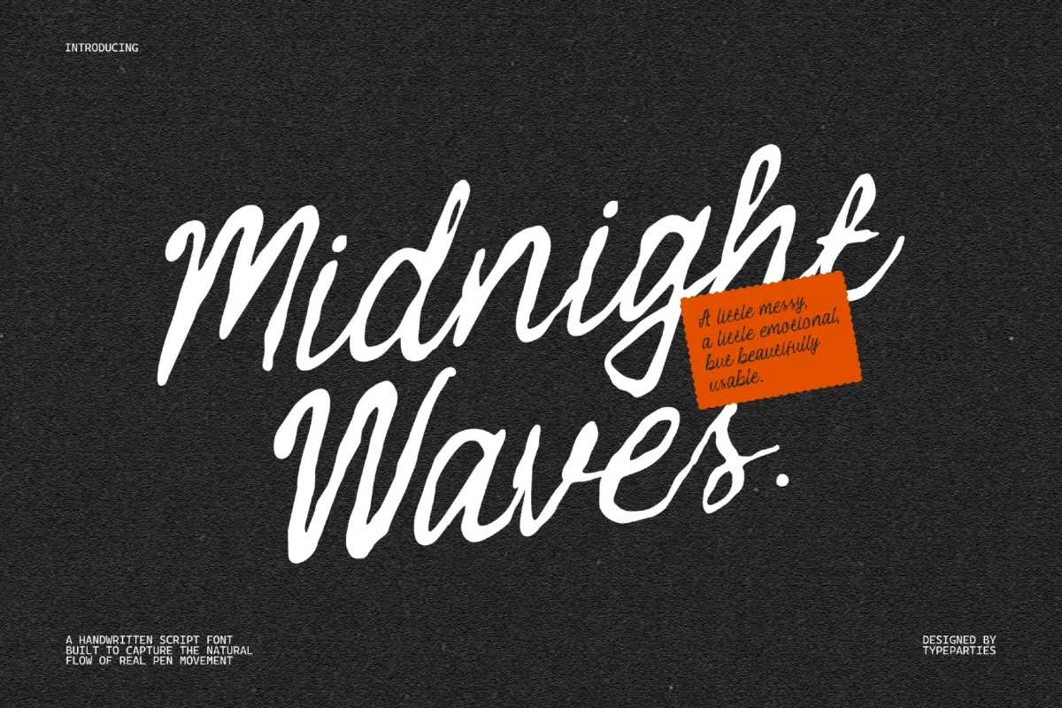 Midnight Waves - Handwritten Script Font